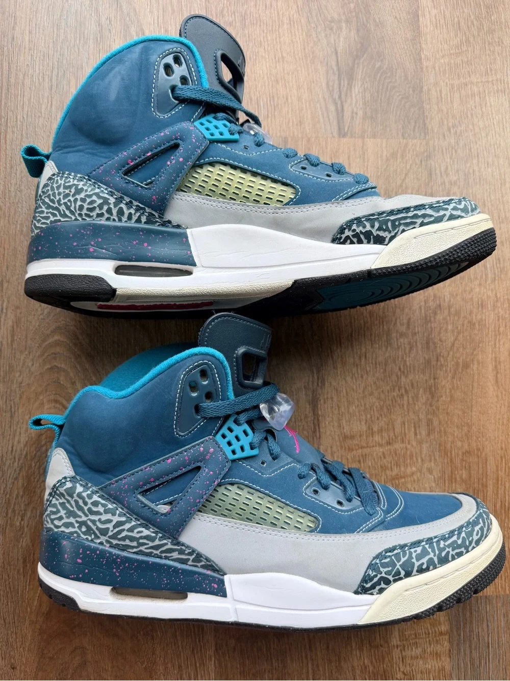 NIKE JORDAN | Spizike Space Blue | Elephant Print High Tops | Retro Shoes